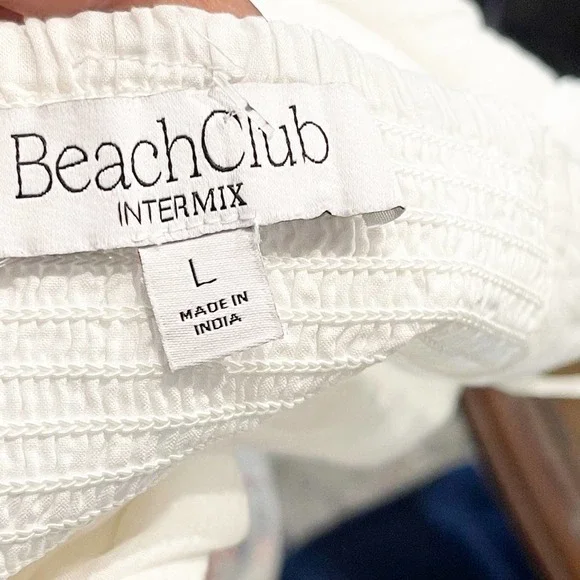 INTERMIX BEACHCLUB Lydia Halter Pompom Organic Cotton Maxi Dress Size L NWOT - Picture 6 of 10